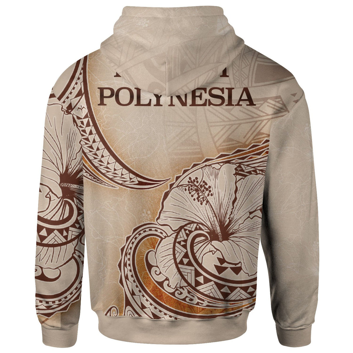 French Polynesia Hoodie Hibiscus Flowers Vintage Style - Polynesian Pride