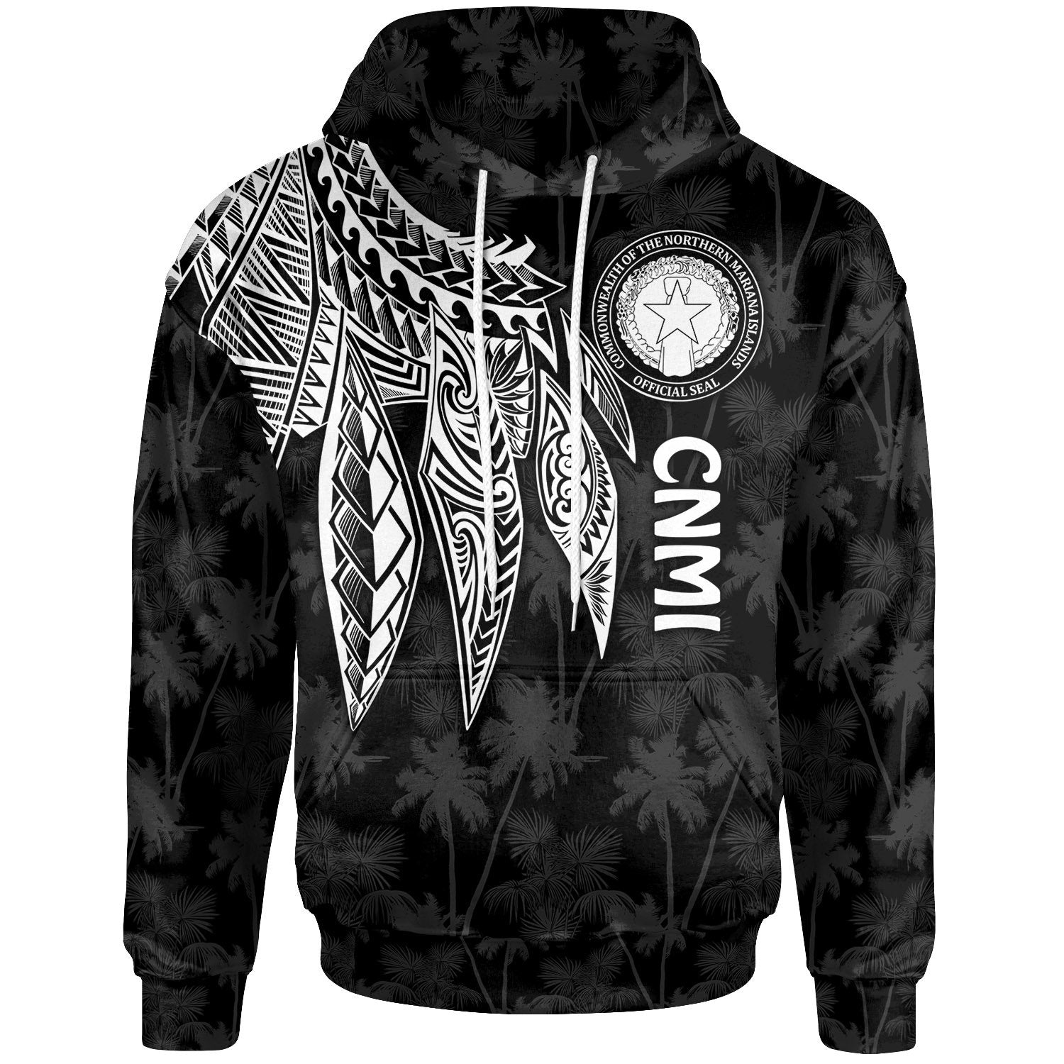 Northern Mariana Islands Hoodie Polynesian Wings White Unisex White - Polynesian Pride