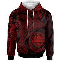 Federated States of Micronesia Hoodie Humpback Whale & Coat of Arms Red Unisex Red - Polynesian Pride