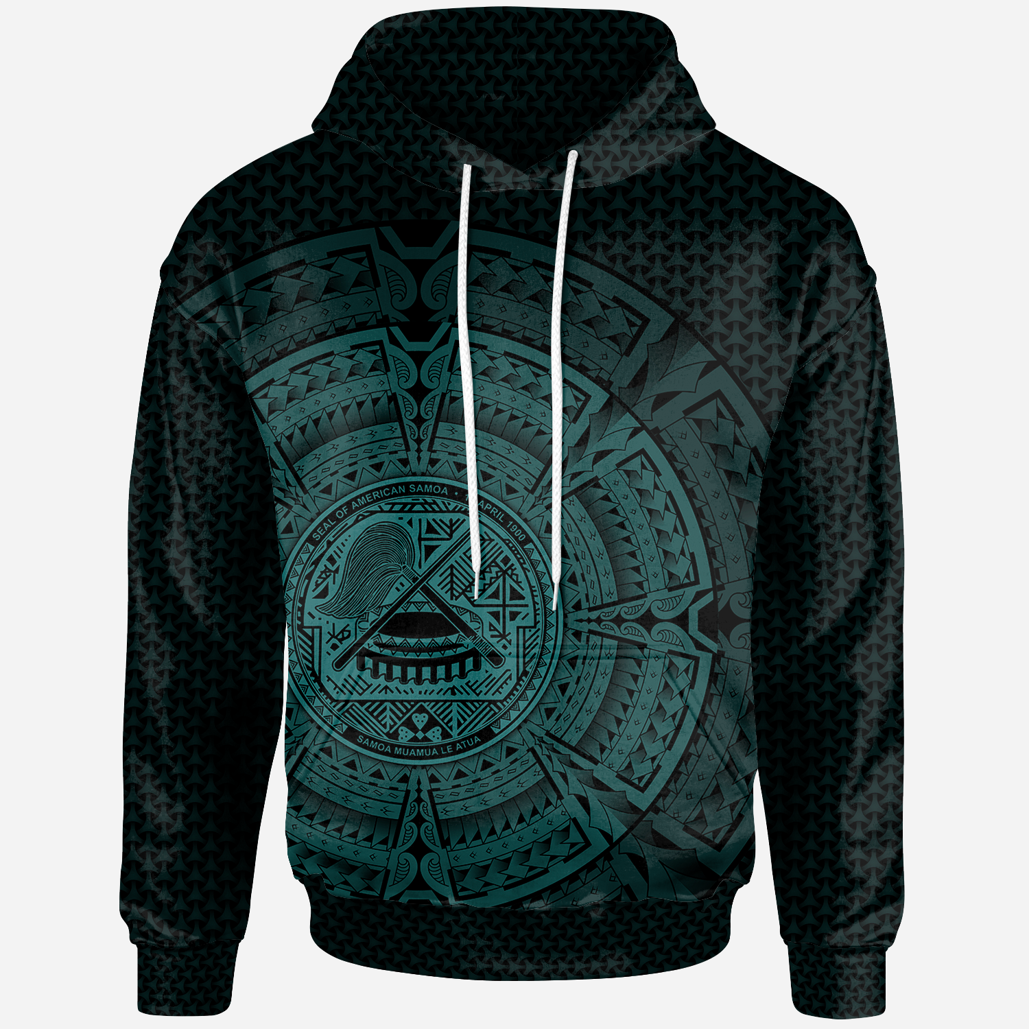 American Samoa Hoodie Polynesian Circle (Turquoise) Unisex Turquoise - Polynesian Pride