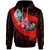 Guam Hoodie Polynesian Hook and Hibiscus (Red) Unisex Red - Polynesian Pride