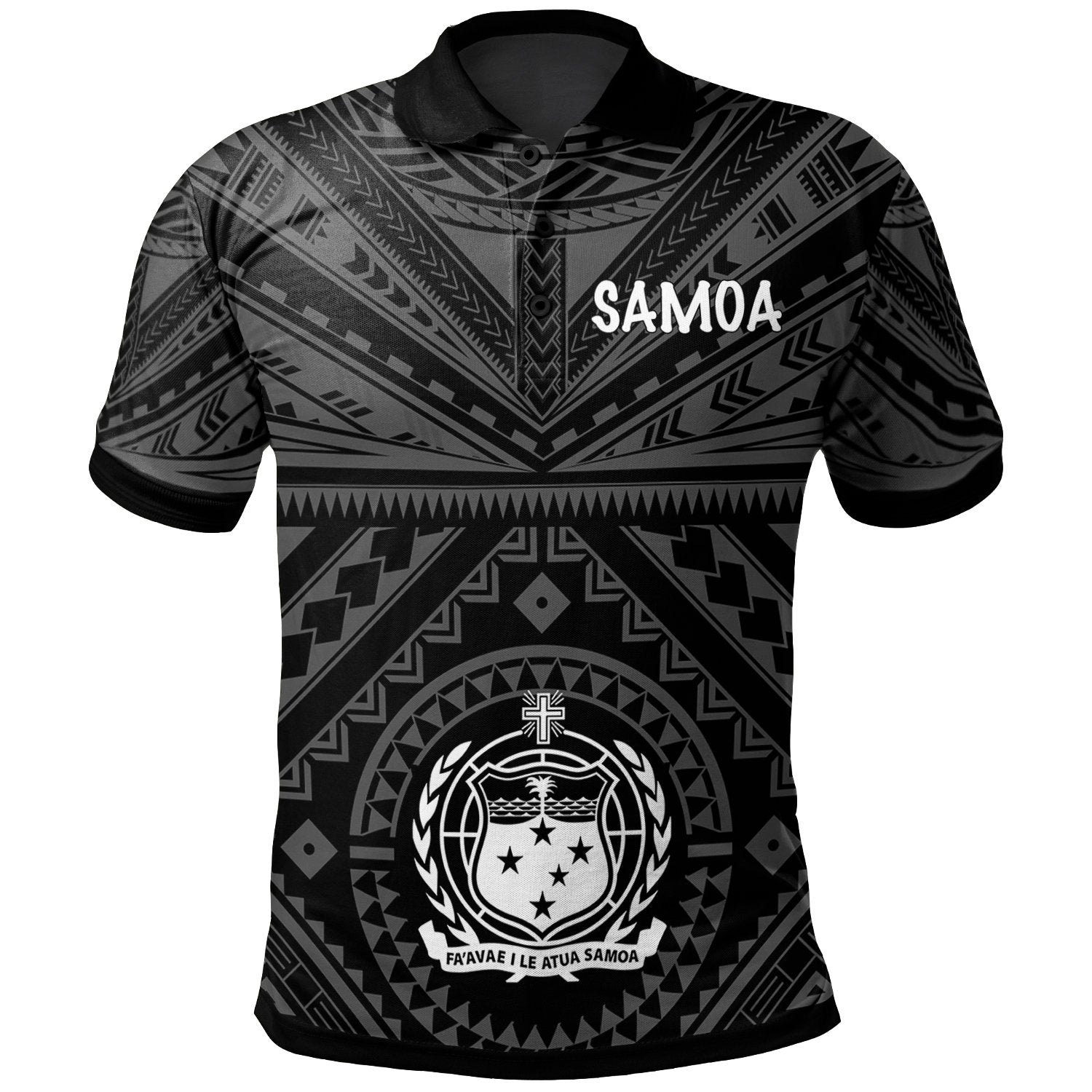 Samoa Polo Shirt Samoan Seal In Polynesian Tattoo Style Unisex Black - Polynesian Pride