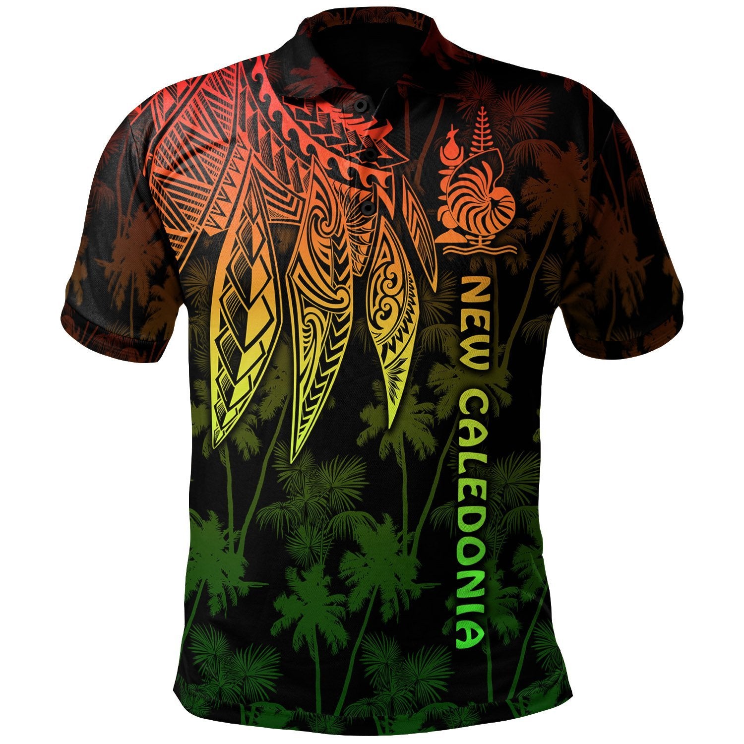 New Caledonia Polo Polynesian Wings Reggae Unisex Reggae - Polynesian Pride