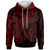 Kosrae Hoodie Humpback Whale & Coat of Arms Red Unisex Red - Polynesian Pride