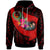 Pohnpei Hoodie Polynesian Hook and Hibiscus (Red) Unisex - Polynesian Pride