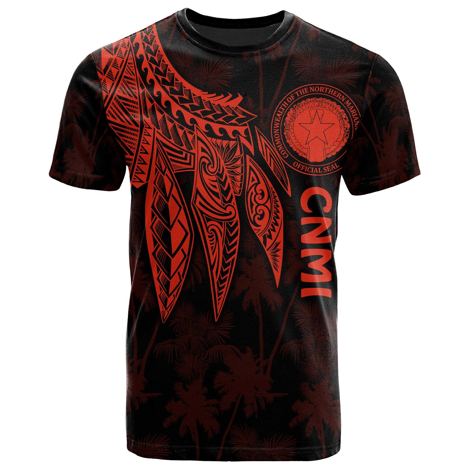 Northern Mariana Islands Polynesian T Shirt Polynesian Wings Red Unisex Red - Polynesian Pride