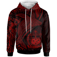 Samoa Hoodie Humpback Whale & Coat of Arms Red Unisex Red - Polynesian Pride