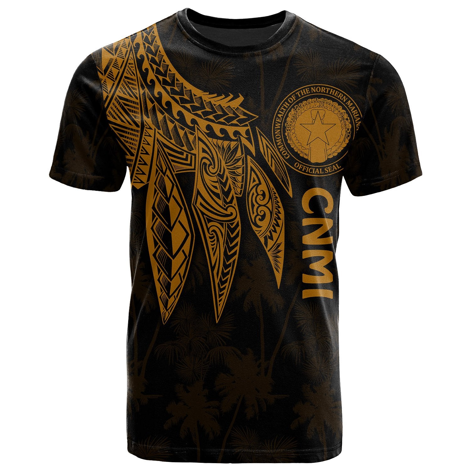 Northern Mariana Islands Polynesian T Shirt Polynesian Wings Golden Unisex Golden - Polynesian Pride