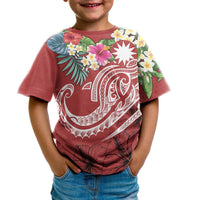 Nauru Polynesian T Shirt Summer Plumeria (Red) - Polynesian Pride