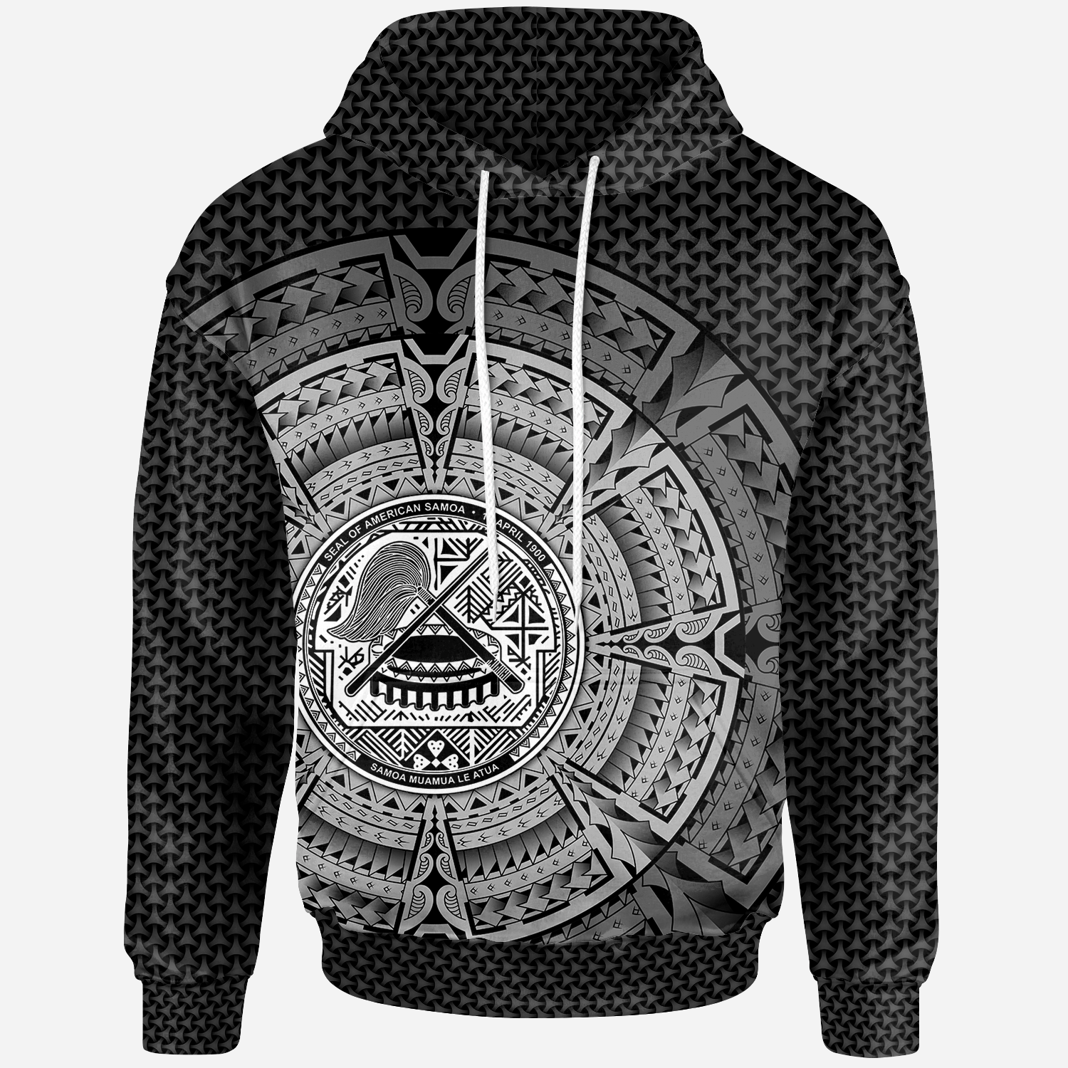 American Samoa Hoodie Polynesian Circle (White) Unisex White - Polynesian Pride