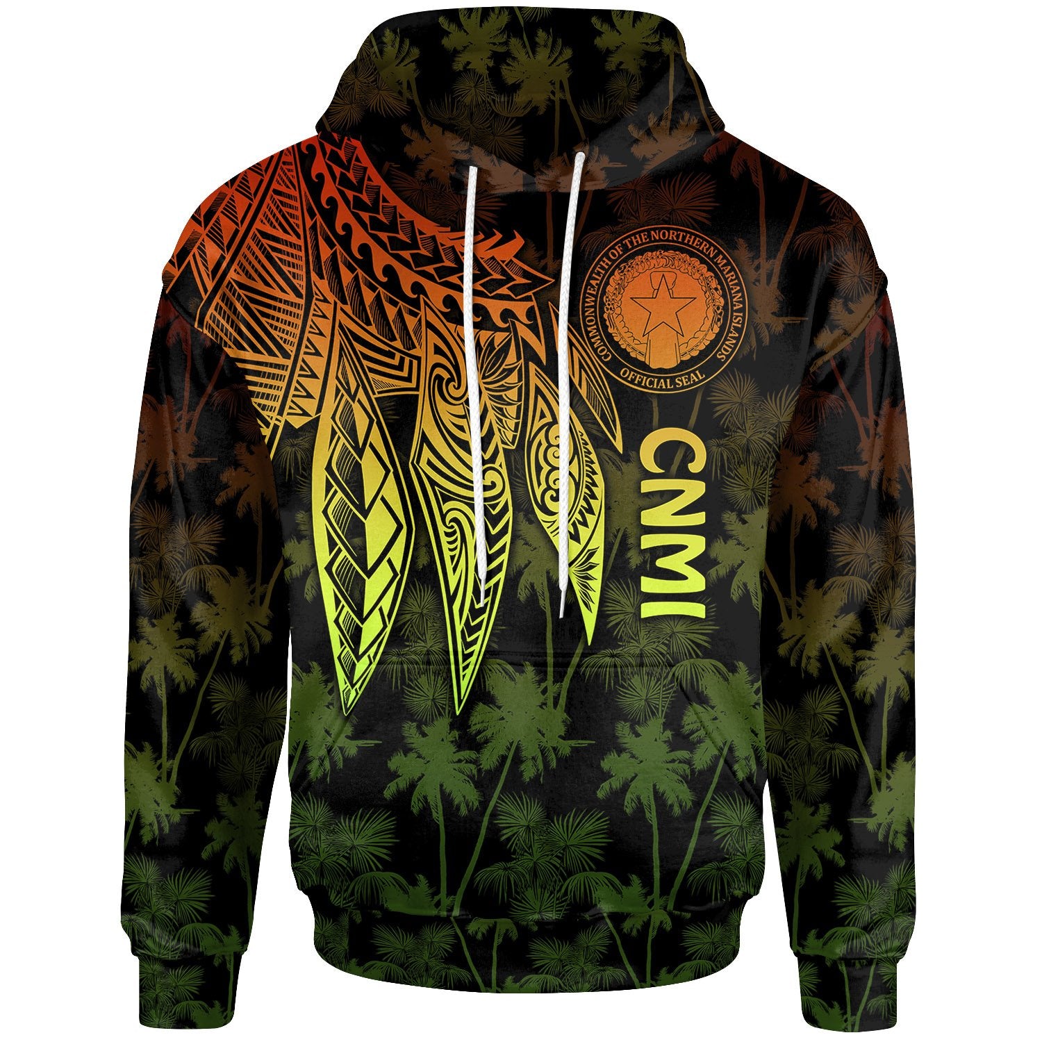 Northern Mariana Islands Hoodie Polynesian Wings Reggae Unisex Reggae - Polynesian Pride