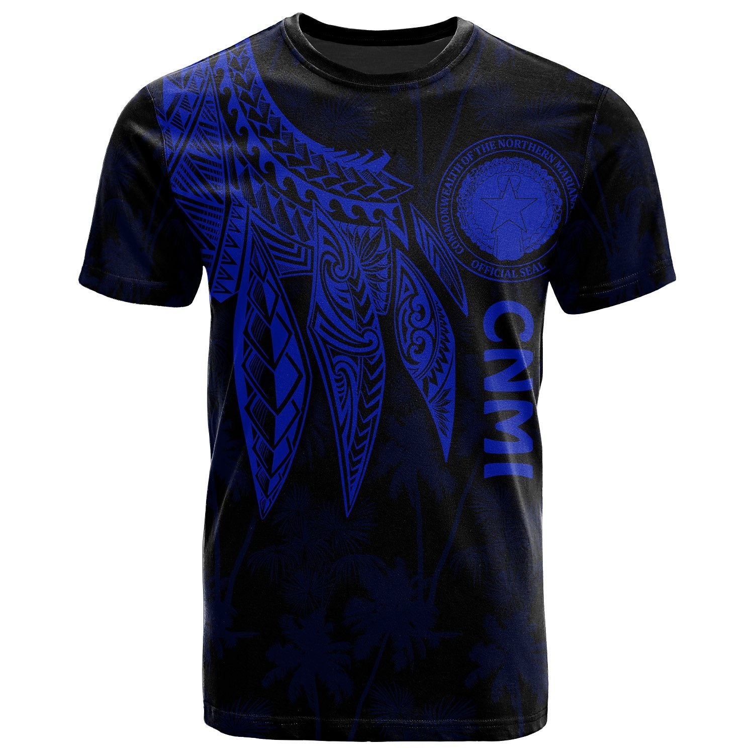 Northern Mariana Islands Polynesian T Shirt Polynesian Wings Blue Unisex Blue - Polynesian Pride