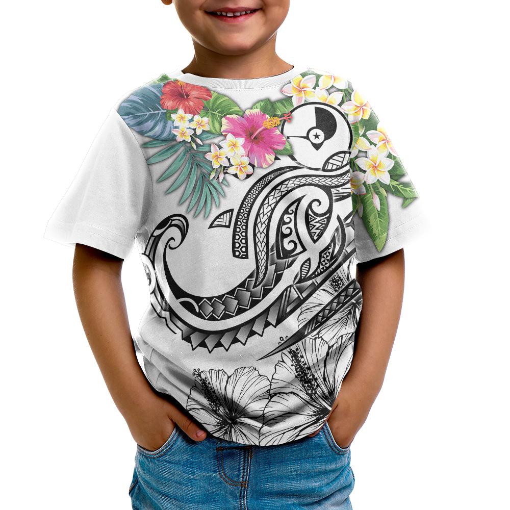 YAP Polynesian T Shirt Summer Plumeria (White) - Polynesian Pride