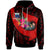 Samoa Hoodie Polynesian Hook and Hibiscus (Red) Unisex Red - Polynesian Pride