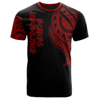 American Samoa T Shirt American Samoan Tatau Red Patterns Unisex Black - Polynesian Pride