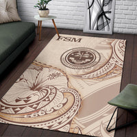 Federated States of Micronesia Area Rug - Hibiscus Flowers Vintage Style - Polynesian Pride