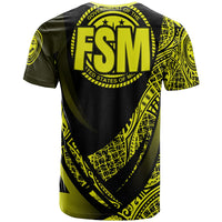 Federated States of Micronesia T Shirt Yellow Polynesian Patterns Sport Style - Polynesian Pride