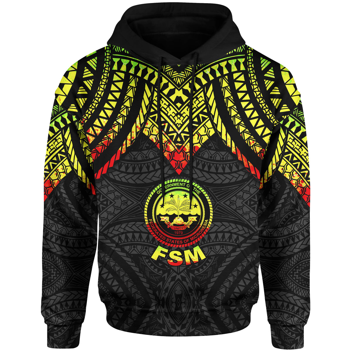 Federated States of Micronesia Hoodie Micronesian Pattern Armor Style - Polynesian Pride
