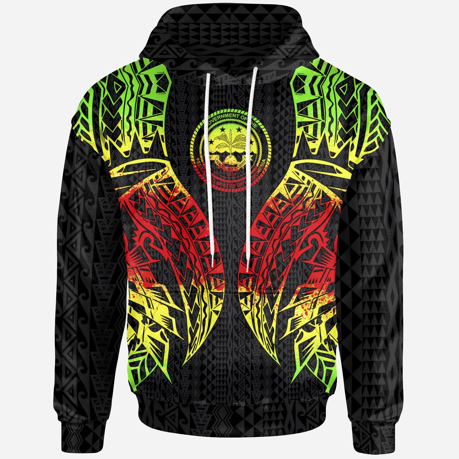 Federated States of Micronesia Hoodie Micronesian Lion Head Reggae Style Unisex Reggae - Polynesian Pride