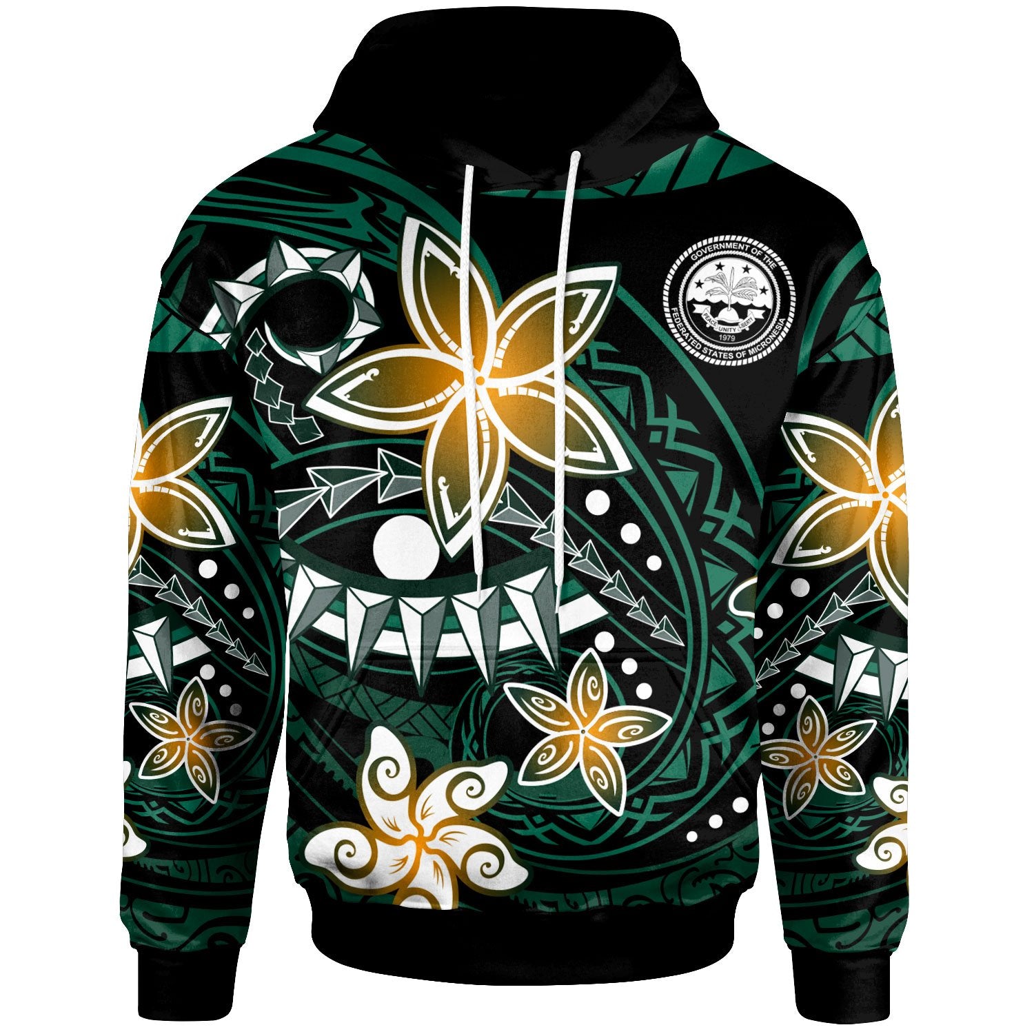 Federated of States Micronesia Zip Hoodie Spring Style Black Color Unisex Black - Polynesian Pride