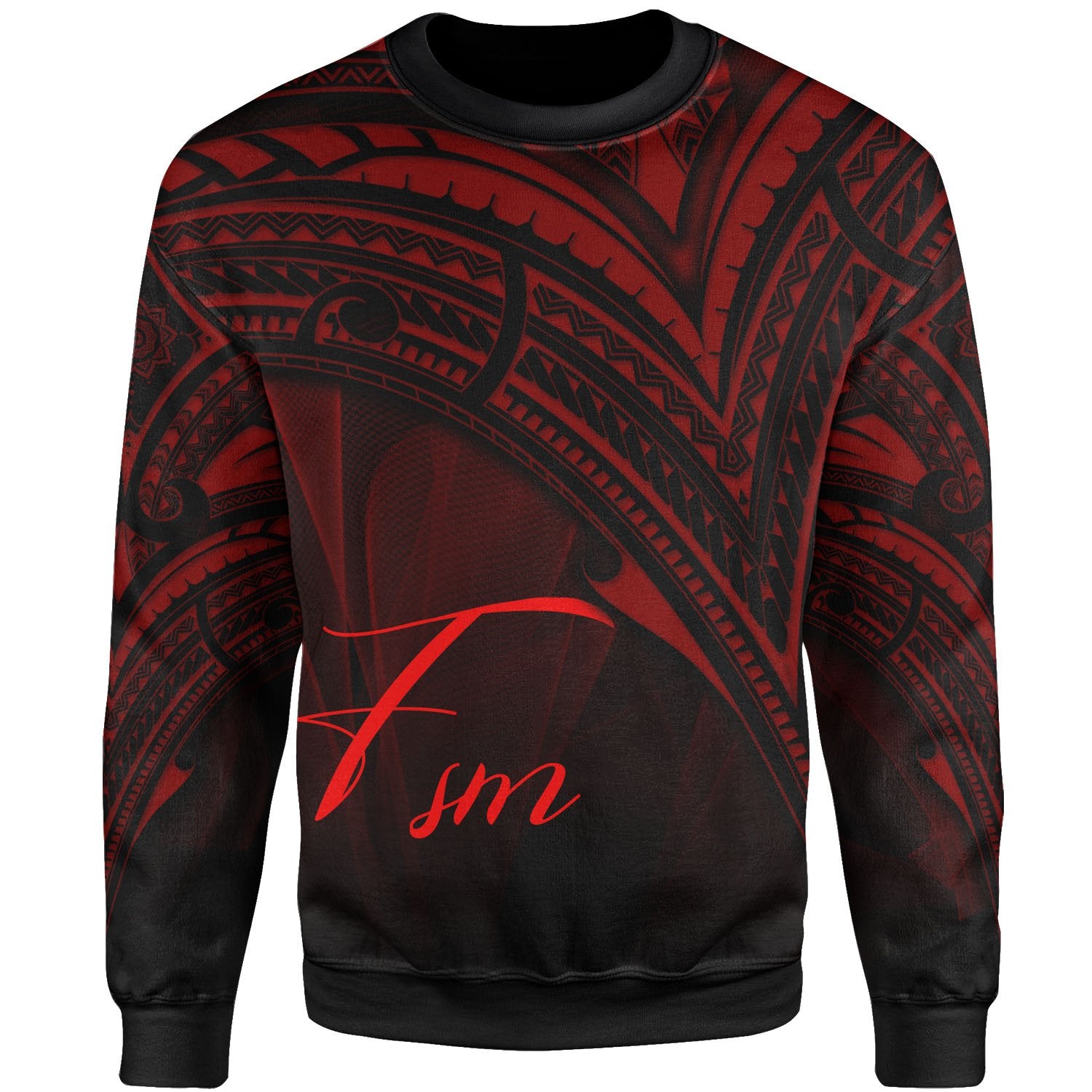 Federated States of Micronesia Sweatshirt - Cross Style Red Color Unisex Black - Polynesian Pride
