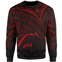 Federated States of Micronesia Sweatshirt - Cross Style Red Color Unisex Black - Polynesian Pride