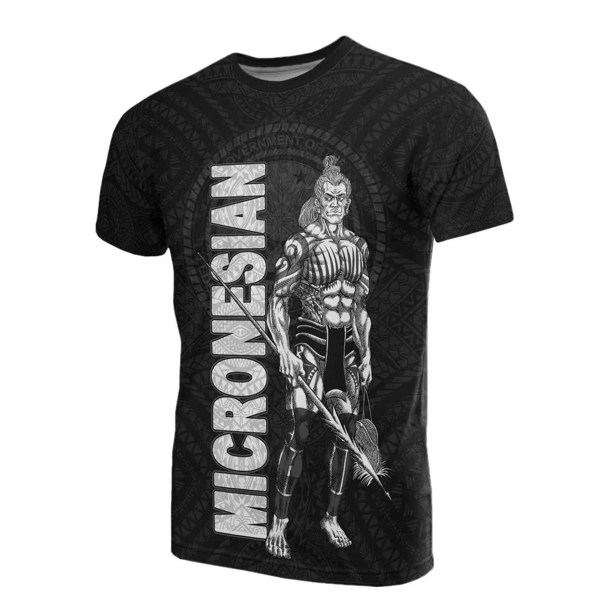Federated States of Micronesia T Shirt Micronesian Warrior Unisex Black - Polynesian Pride