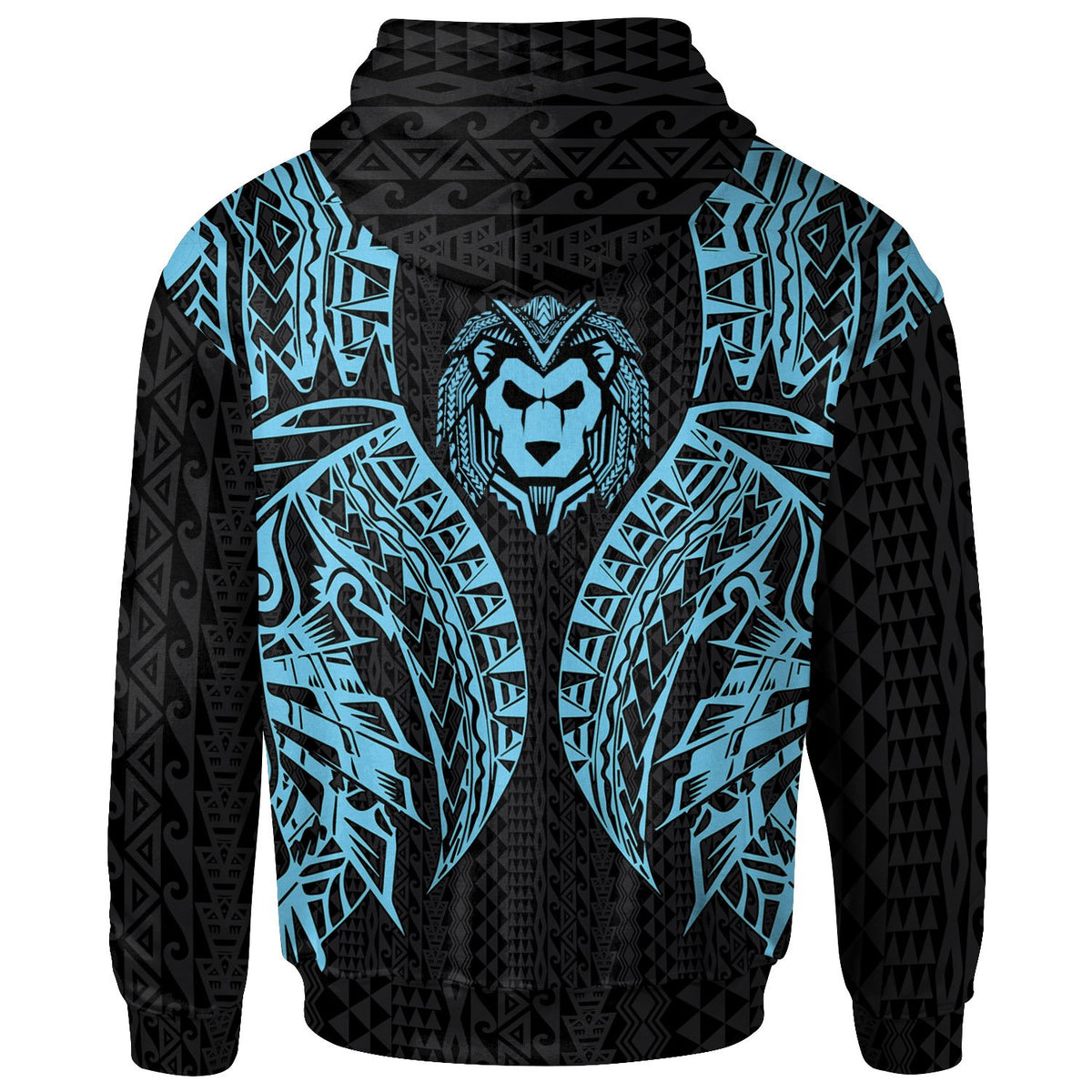 Federated States of Micronesia Zip up Hoodie Polynesian Lion Head Neon Style - Polynesian Pride