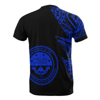 Federated States of Micronesia Custom T Shirt Micronesian Pattern Blue Style - Polynesian Pride