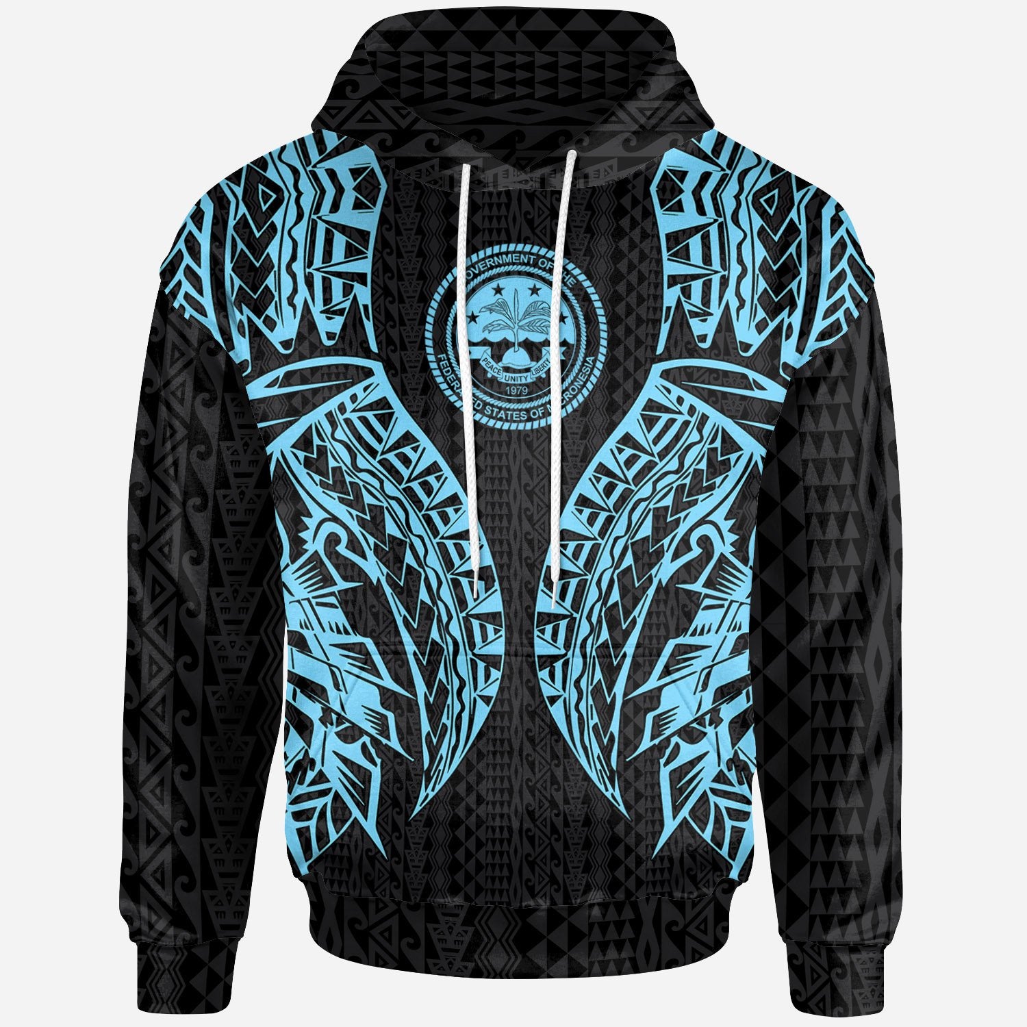 Federated States of Micronesia Hoodie Micronesian Lion Head Neon Style Unisex Neon - Polynesian Pride