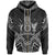 Cook Islands Zip Hoodie Cook Islands Seal Black Tribal Patterns Unisex White - Polynesian Pride
