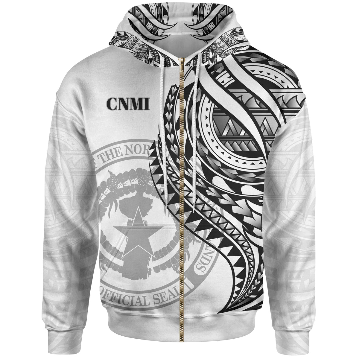 Northern Mariana Islands Zip Hoodie Black Polynesian Patterns Best CNMI Ever Unisex Black - Polynesian Pride