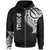 Tonga Zip Hoodie Tonga Tatau Patterns Unisex Black - Polynesian Pride