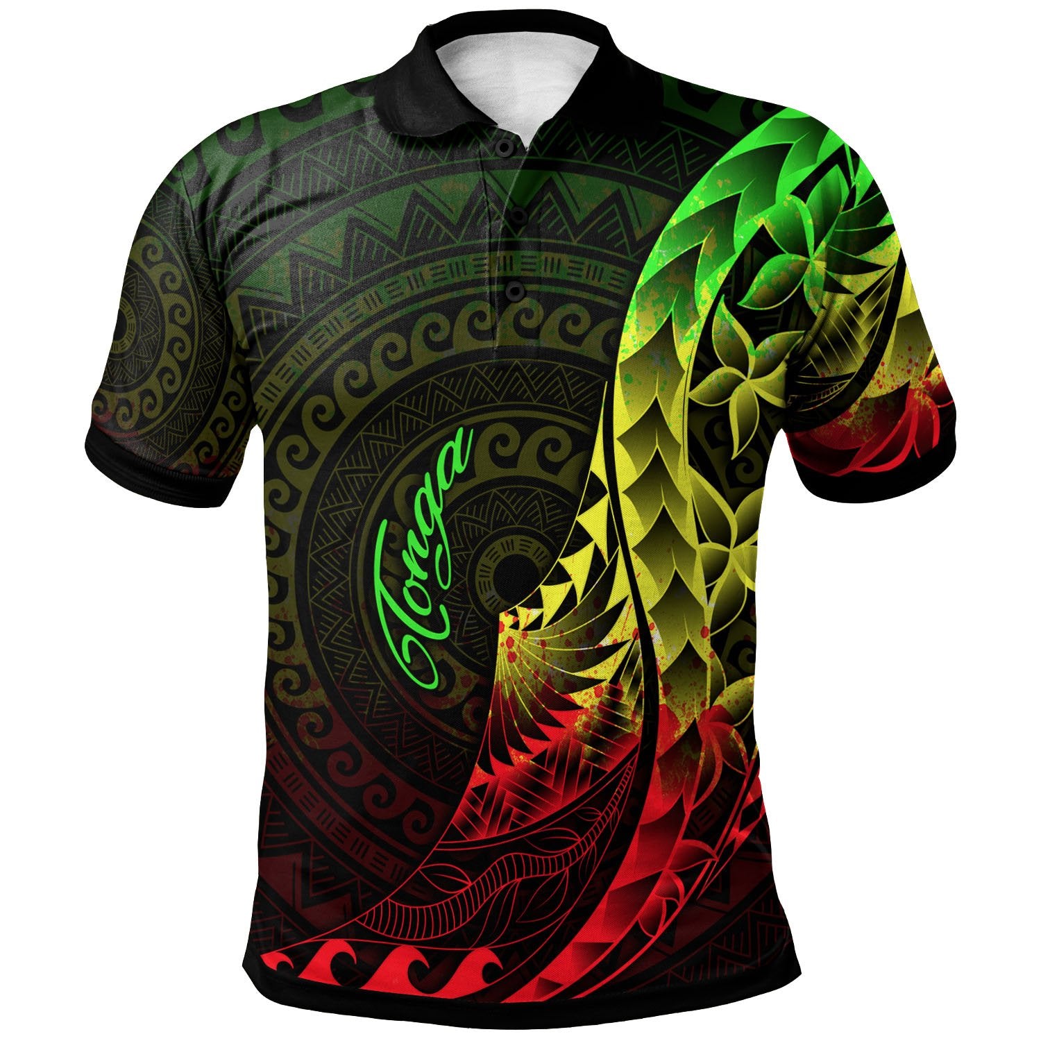 Tonga Polo Shirt Polynesian Pattern Style Reggae Color Unisex Reggae - Polynesian Pride