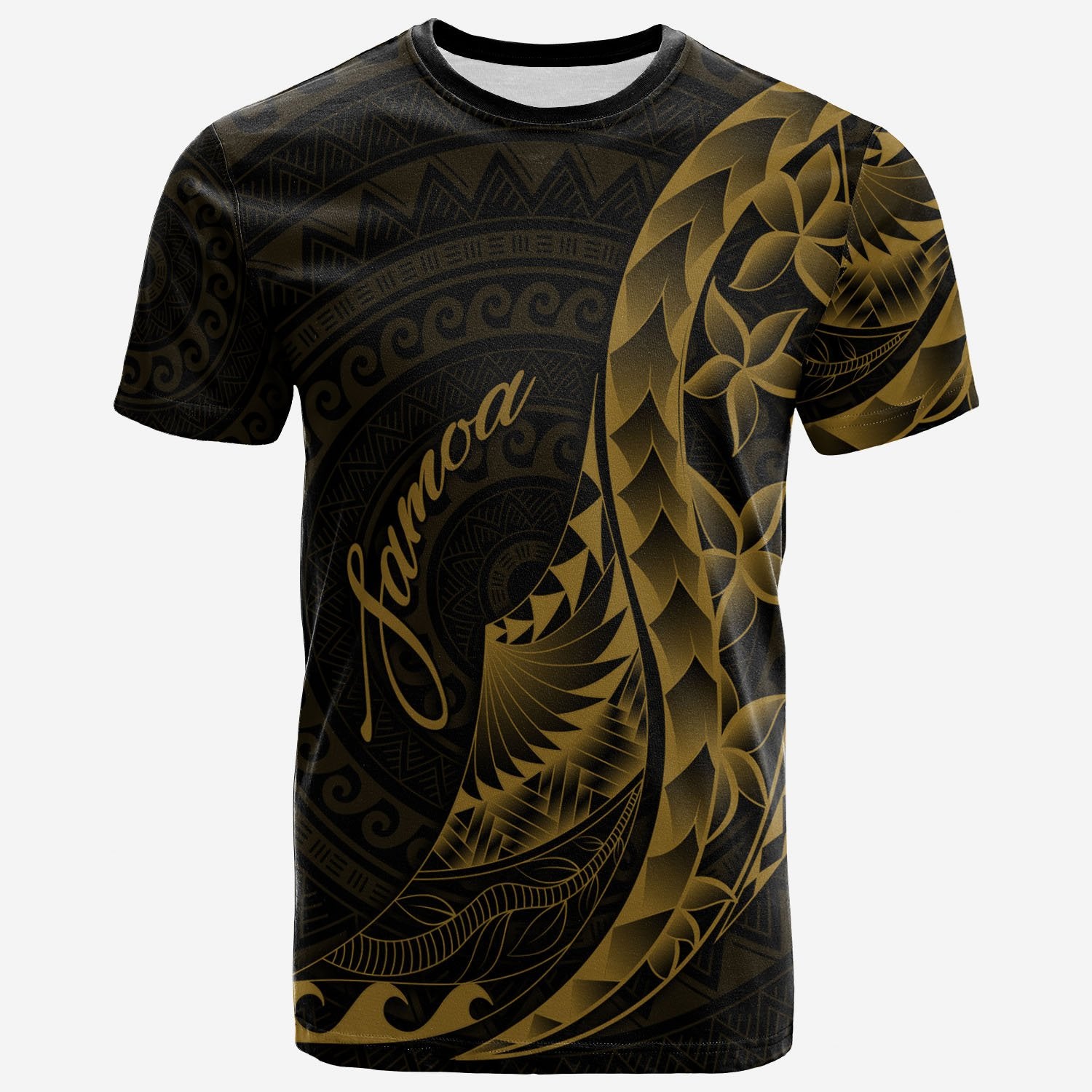 Samoa T Shirt Polynesian Pattern Style Gold Color Unisex Art - Polynesian Pride