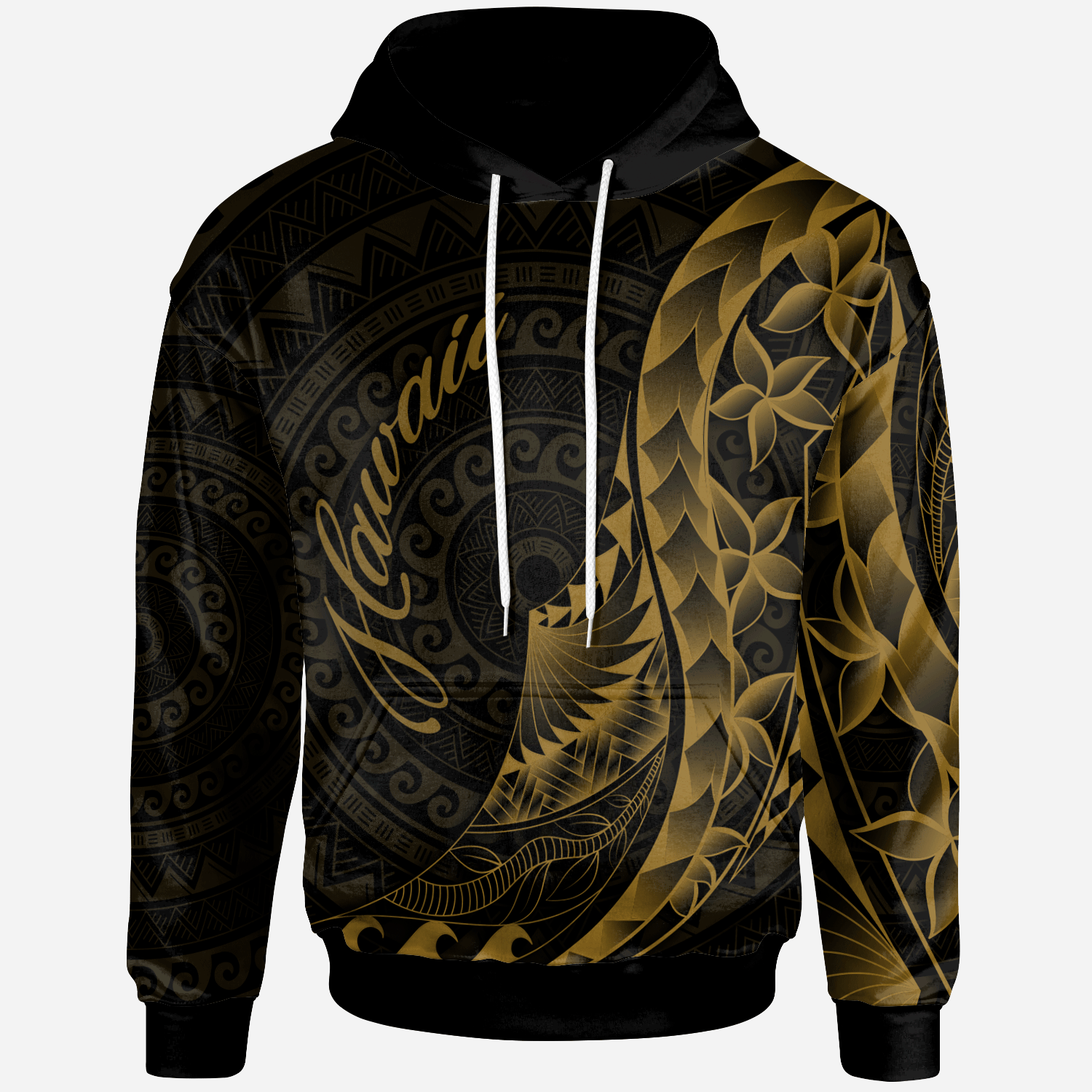 Hawaii Hoodie Polynesian Pattern Style Gold Color Unisex Gold - Polynesian Pride