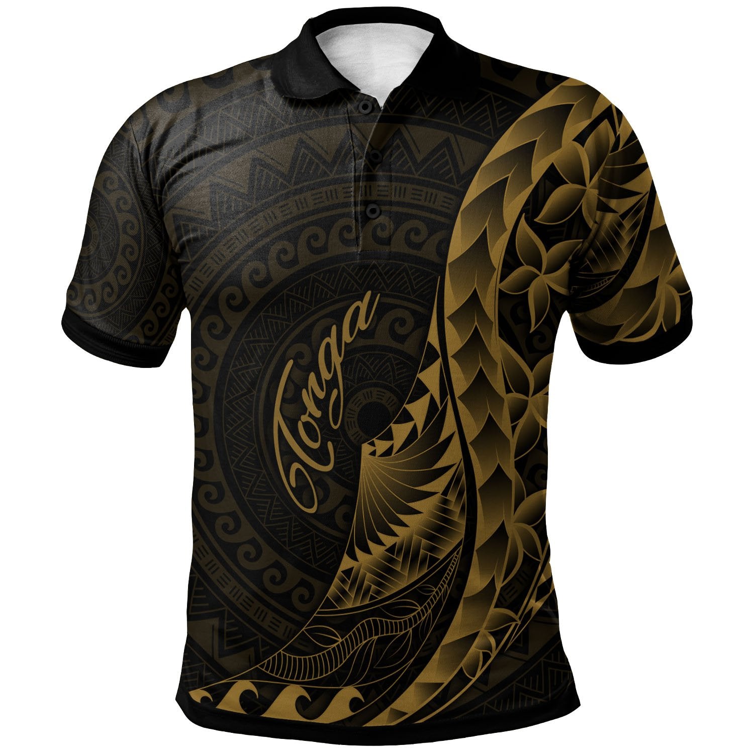 Tonga Polo Shirt Polynesian Pattern Style Gold Color Unisex Gold - Polynesian Pride