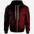 Papua New Guinea Zip Hoodie Polynesian Pattern Style Red Color Unisex Red - Polynesian Pride