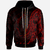 Cook Islands Zip Hoodie Polynesian Pattern Style Red Color Unisex Red - Polynesian Pride