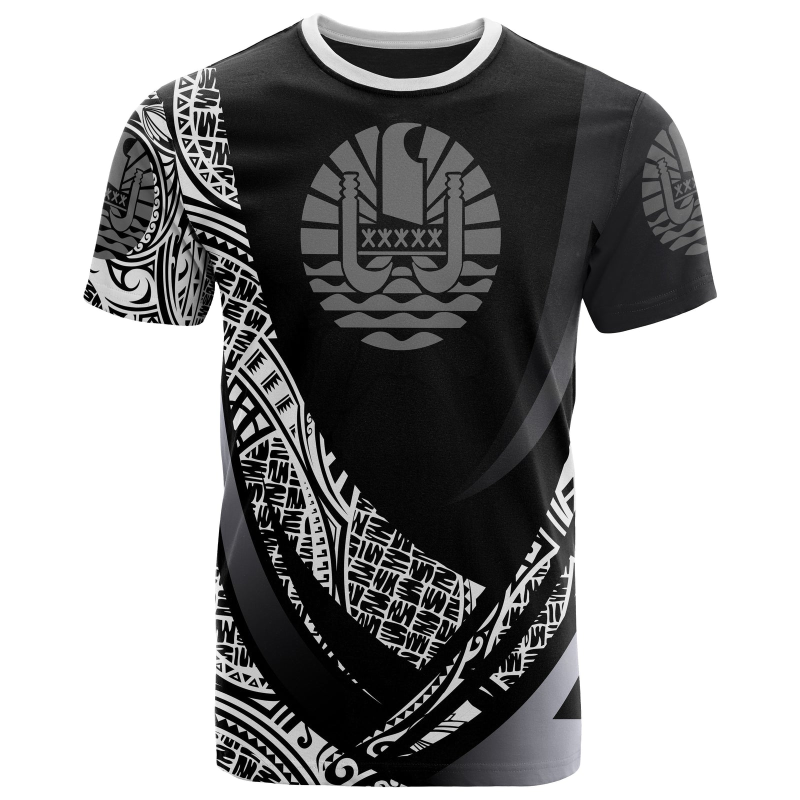 Tahiti T Shirt Polynesian Patterns Sport Style Unisex Black - Polynesian Pride