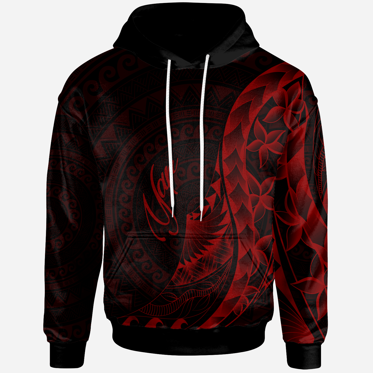 Yap Hoodie Polynesian Pattern Style Red Color Unisex Red - Polynesian Pride