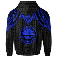Federated States of Micronesia Hoodie Polynesian Armor Style Blue - Polynesian Pride