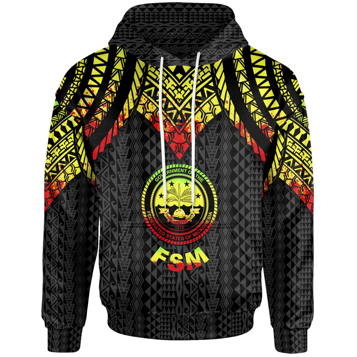 Federated States of Micronesia Hoodie Polynesian Armor Style Reagge Unisex Reagge - Polynesian Pride