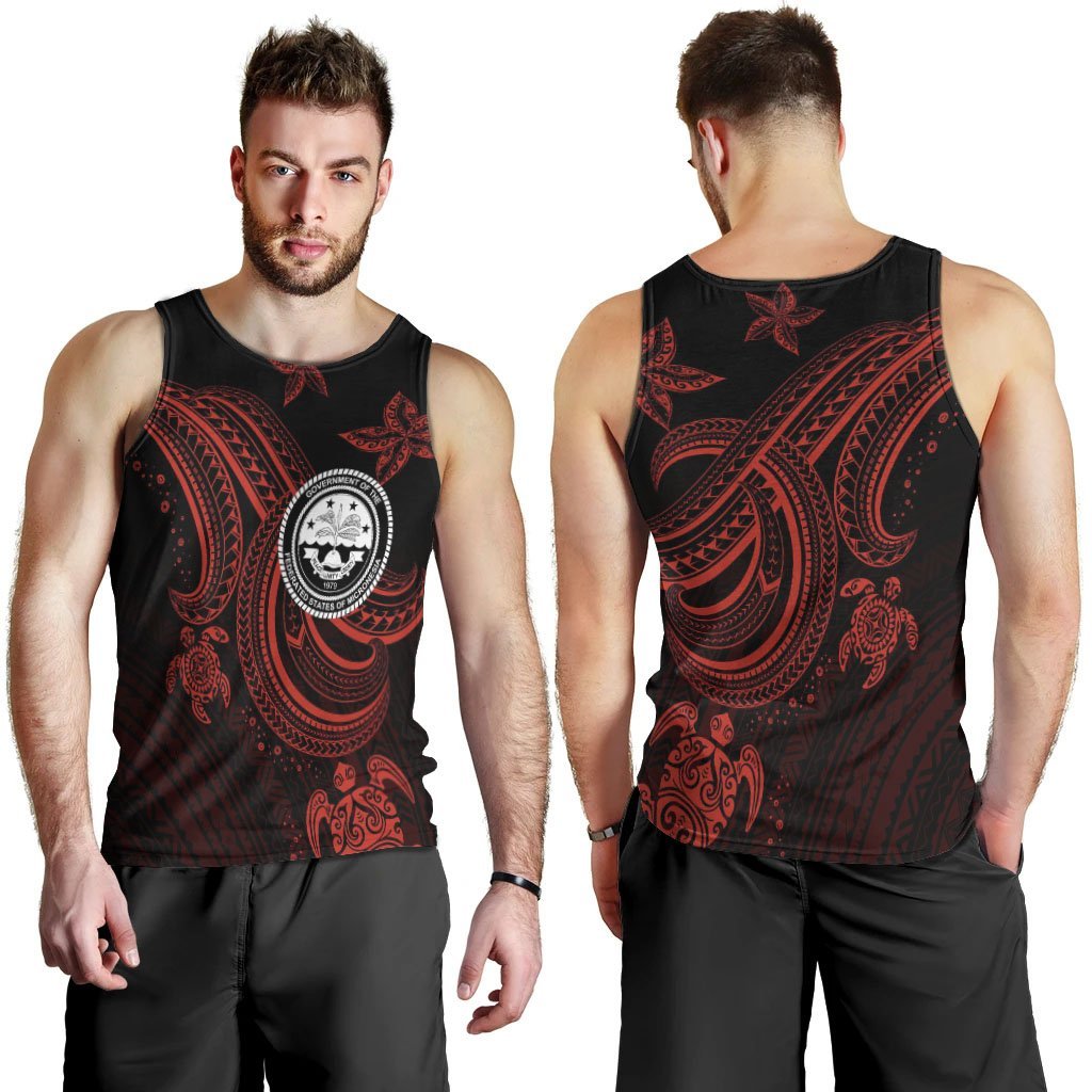 Federated States of Micronesia Custom Personalised Men's Tank Top - Red Turtle - Polynesian Pride