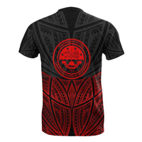 Federated States of Micronesia Polynesian Custom T Shirt Red Black Pride Map and Seal - Polynesian Pride