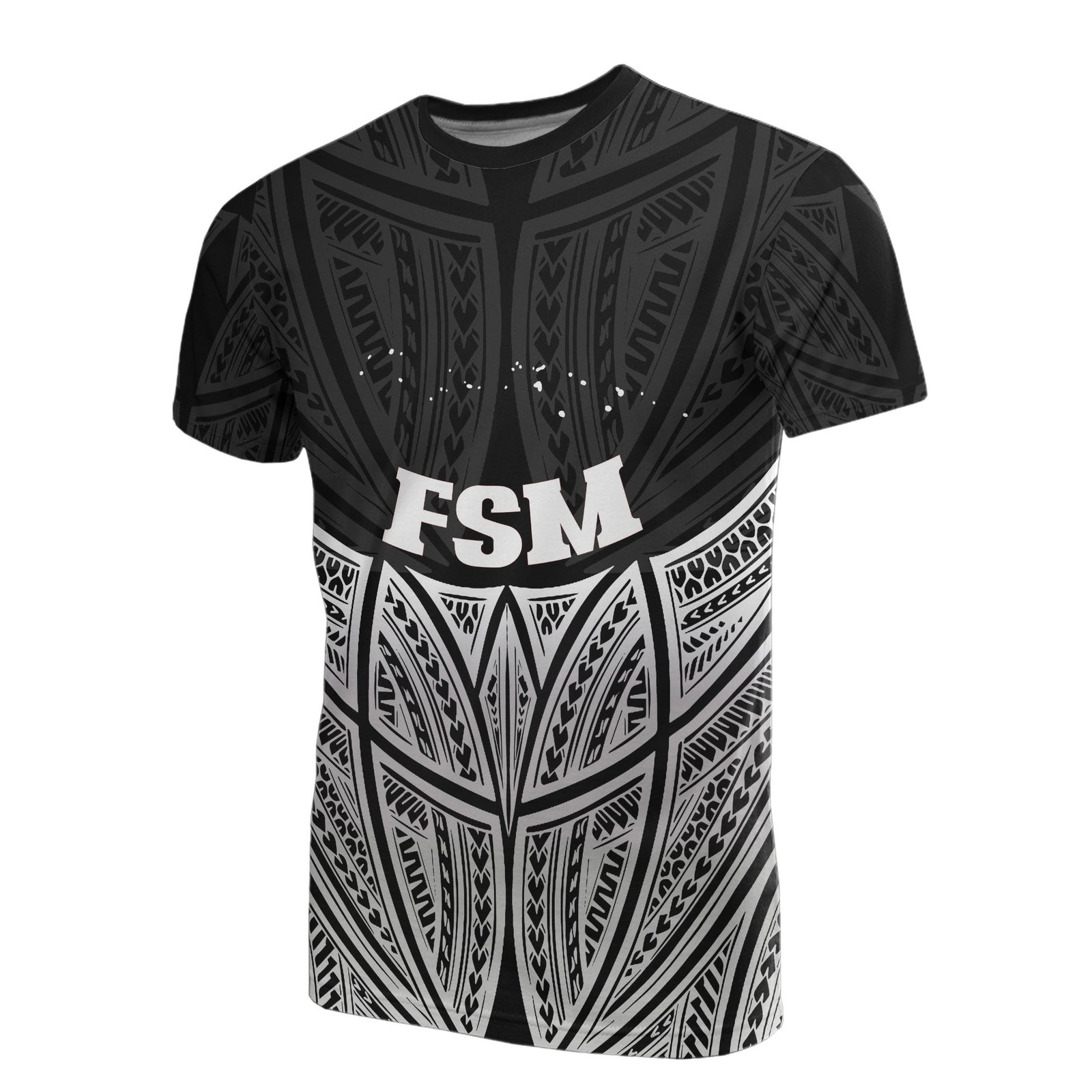 Federated States of Micronesia Polynesian T Shirt Black Pride Map and Seal Unisex Black - Polynesian Pride