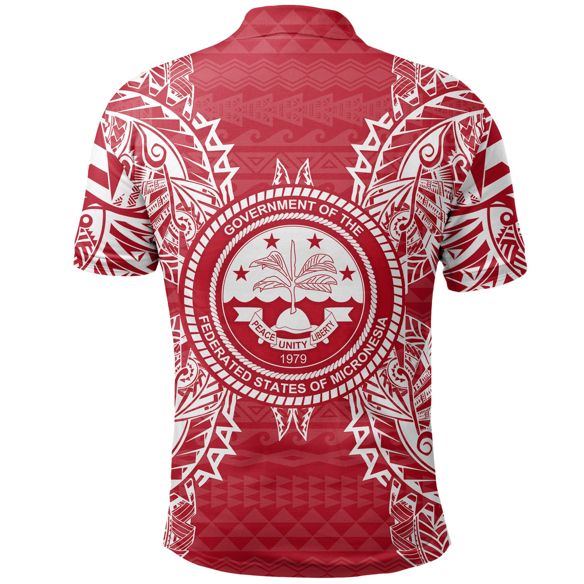 Federated States of Micronesian Polo Shirt Federated States of Micronesian Seal Map Polynesian Tattoo Red White - Polynesian Pride