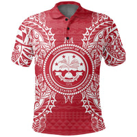 Federated States of Micronesian Polo Shirt Federated States of Micronesian Seal Map Polynesian Tattoo Red White Unisex Red - Polynesian Pride