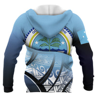 Federated States of Micronesia Coat of Arms Zip up Hoodie Polynesian Pattern - Polynesian Pride