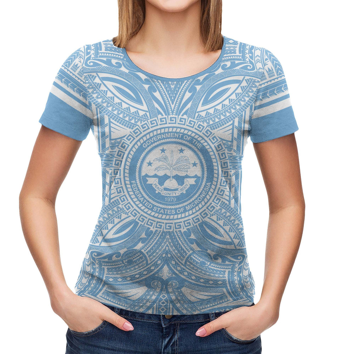 Federated States of Micronesia T Shirt FSM Coat of Arms Polynesian Flag Color - Polynesian Pride